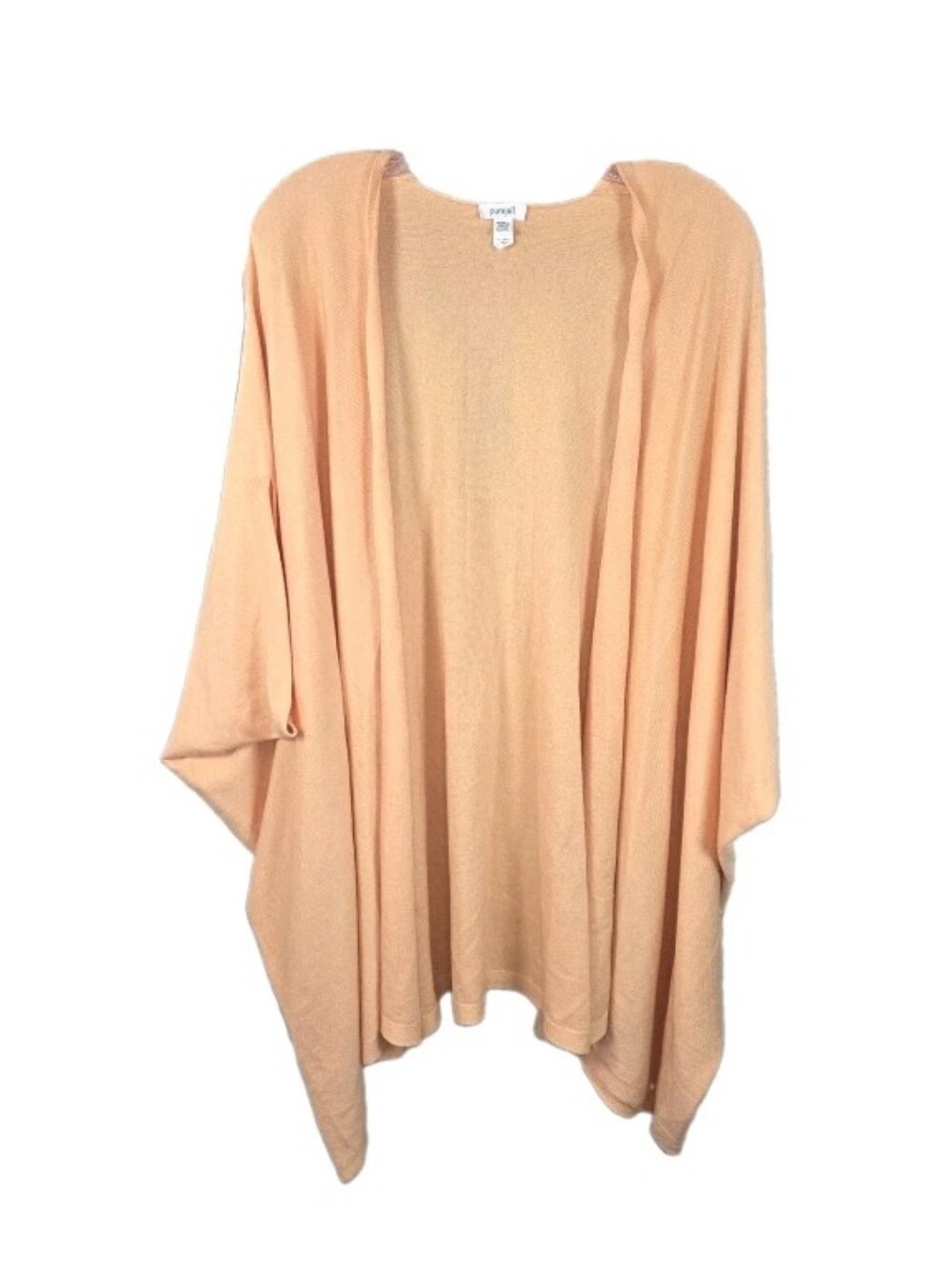 Pure Jill J Jill Open Front Cardigan Poncho Womens Size L/XL Peach Lagenlook